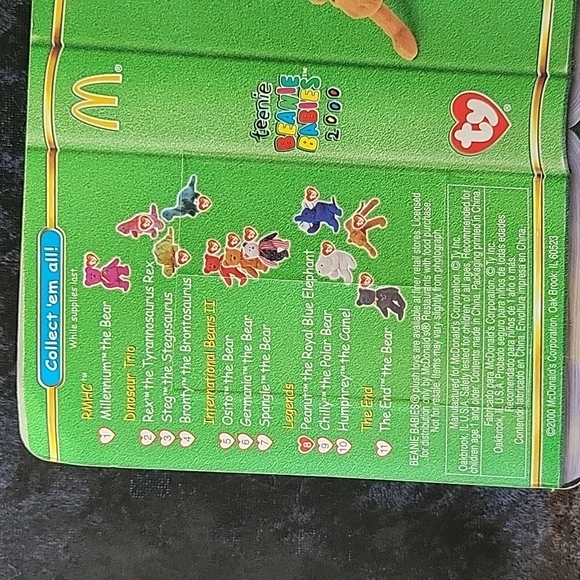 TY 2000 McDonald's Teenie Beanie Legends Peanut the Royal Blue Elephant - Picture 5 of 6